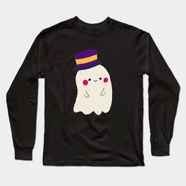 Cute Ghost Long Sleeve T-Shirt by Hssinou